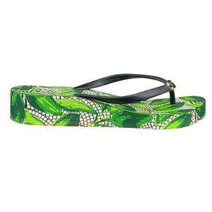 Tory Burch Women’s Green Tropical Leaf Platform Sandals Size US 8